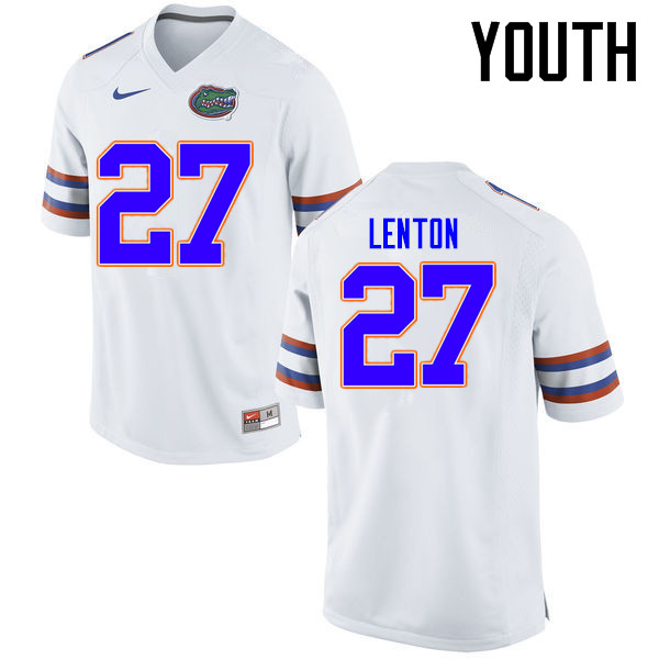 Youth Florida Gators #27 Quincy Lenton College Football Jerseys Sale-White - Click Image to Close